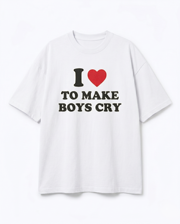 Photo of I Love To Make Boys Cry Oversized Streetwear T-Shirt